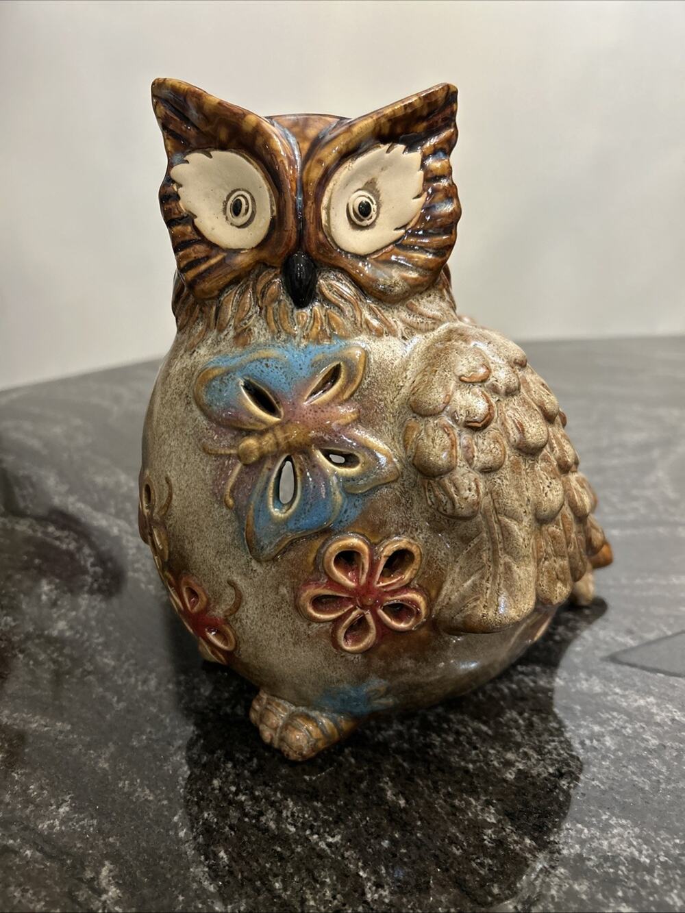Retired Yankee Candle OWL Tea Light Holder Farmhouse Cottagecore